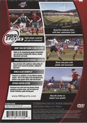 World Tour Soccer 2002 box cover back